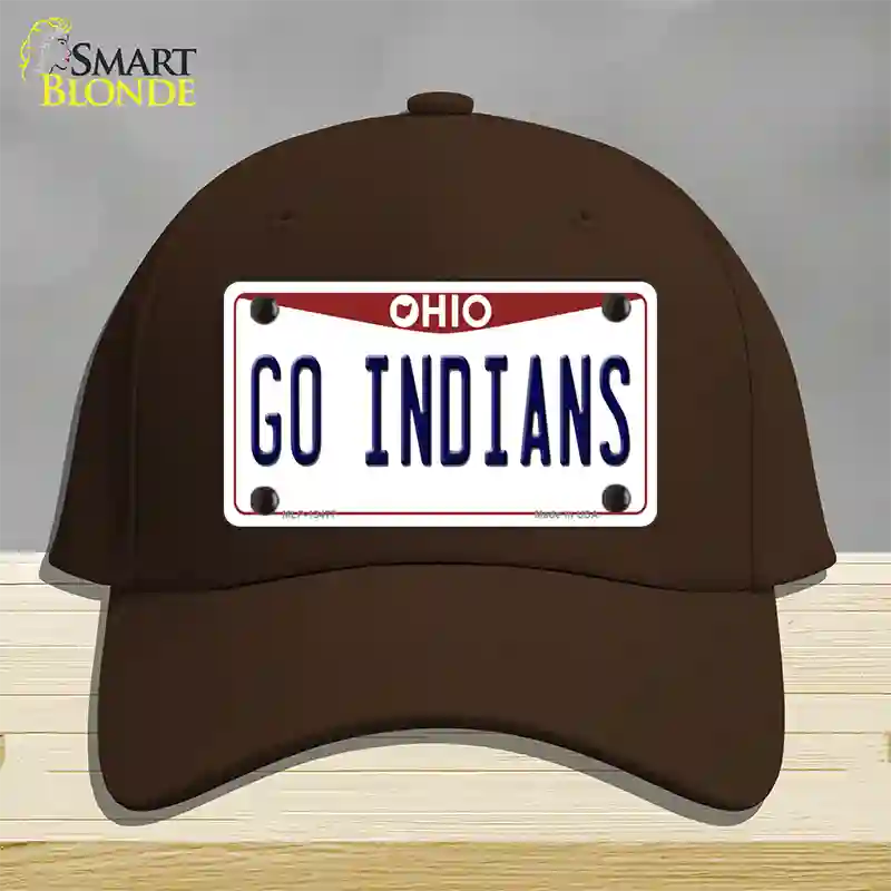 Go Indians Novelty License Plate Hat Tag Cotton / Dark Brown