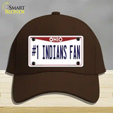 Number 1 Indians Fan Novelty License Plate Hat Tag Cotton / Dark Brown