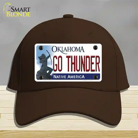 Go Thunder Novelty License Plate Hat Tag Cotton / Dark Brown