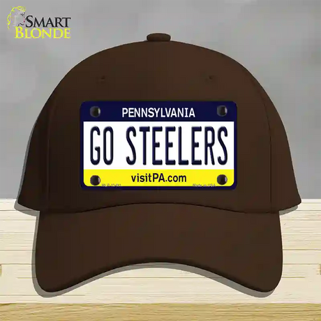 Go Steelers Novelty License Plate Hat Tag Cotton / Dark Brown