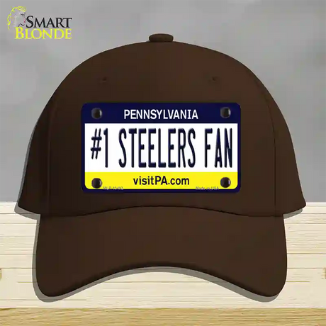 Number 1 Steelers Fan Novelty License Plate Hat Tag Cotton / Dark Brown