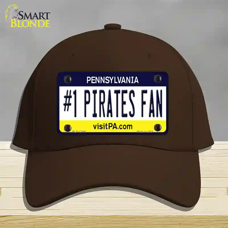 Number 1 Pirates Fan Novelty License Plate Hat Tag Cotton / Dark Brown