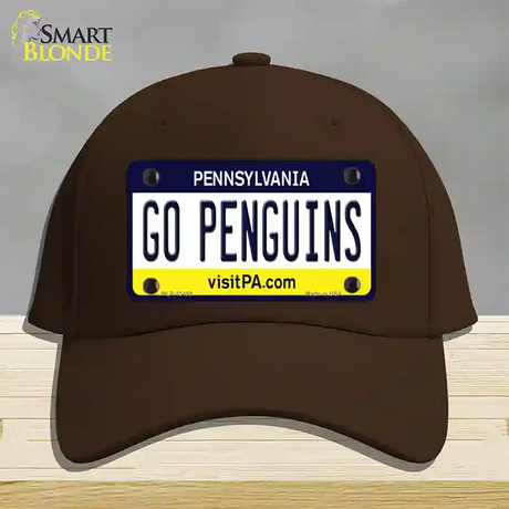 Go Penguins Novelty License Plate Hat Tag Cotton / Dark Brown