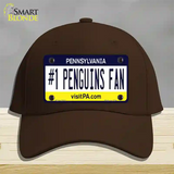 Number 1 Penguins Fan Novelty License Plate Hat Tag Cotton / Dark Brown