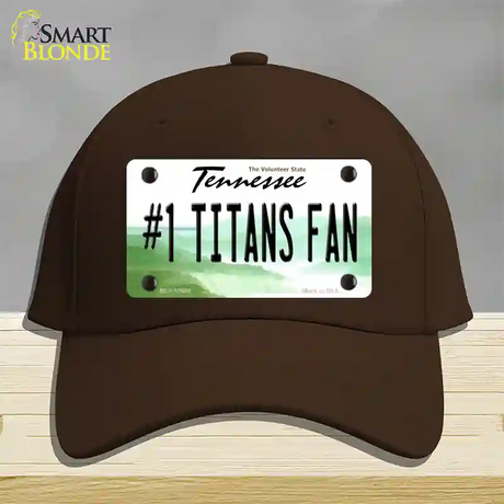 Number 1 Titans Fan Novelty License Plate Hat Tag Cotton / Dark Brown