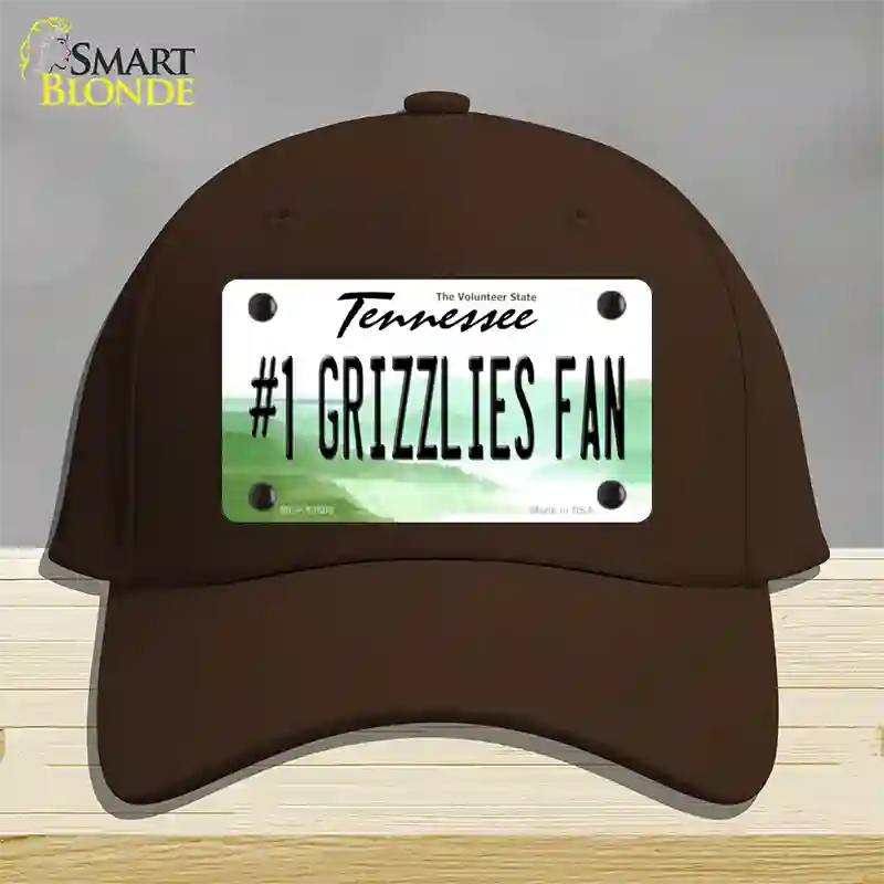 Number 1 Grizzlies Fan Novelty License Plate Hat Tag Cotton / Dark Brown