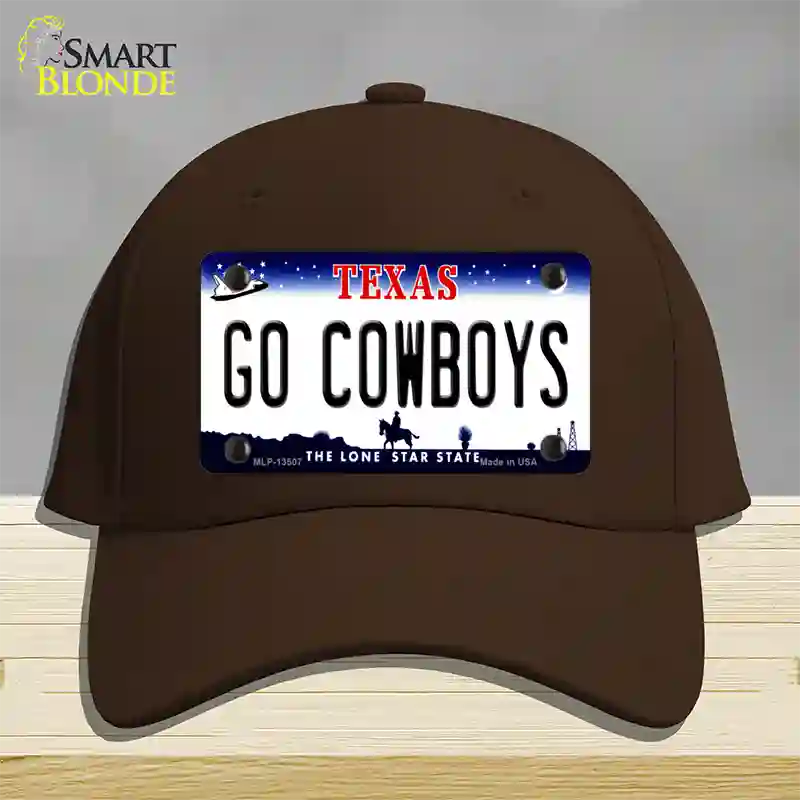 Go Cowboys Novelty License Plate Hat Tag Cotton / Dark Brown