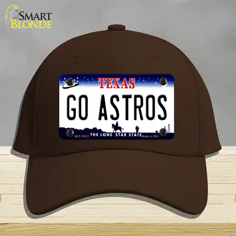 Go Astros Novelty License Plate Hat Tag Cotton / Dark Brown