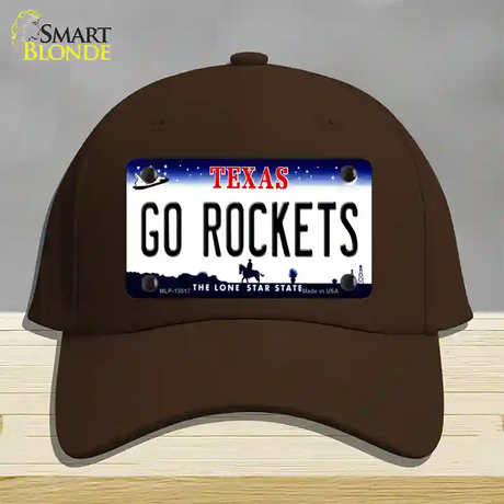 Go Rockets Novelty License Plate Hat Tag Cotton / Dark Brown