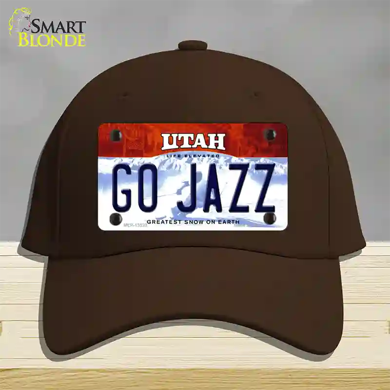 Go Jazz Novelty License Plate Hat Tag Cotton / Dark Brown