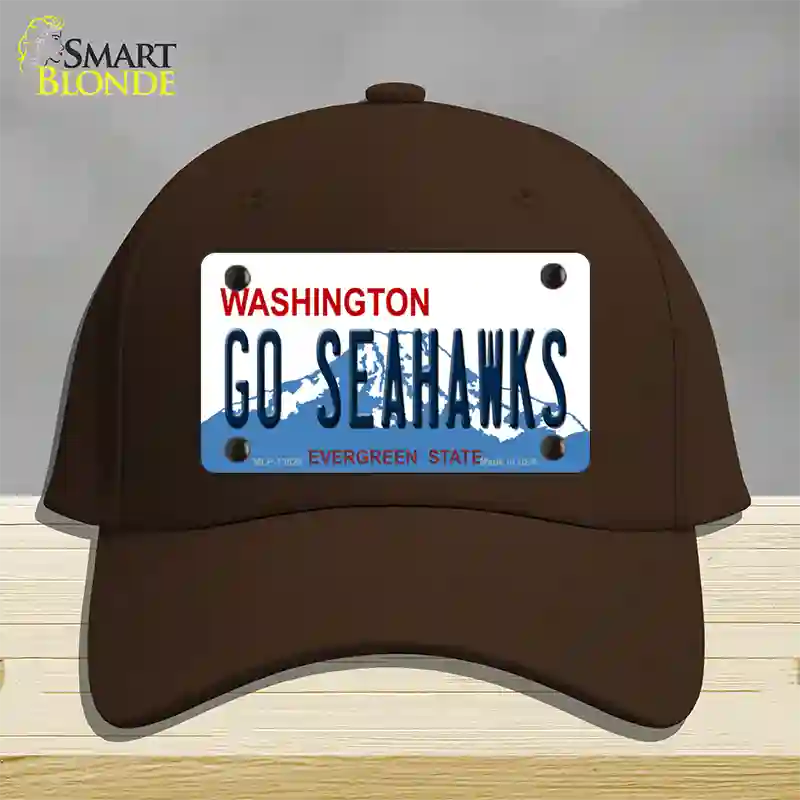 Go Seahawks Novelty License Plate Hat Tag Cotton / Dark Brown