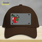 Teacher Apple Offset Novelty License Plate Hat Cotton / Dark Brown