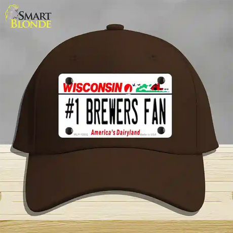 Number 1 Brewers Fan Novelty License Plate Hat Tag Cotton / Dark Brown