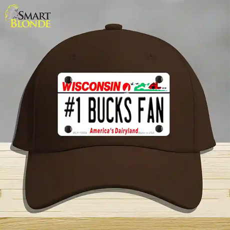 Number 1 Bucks Fan Novelty License Plate Hat Tag Cotton / Dark Brown