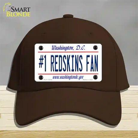 Number 1 Redskins Fan Novelty License Plate Hat Tag Cotton / Dark Brown