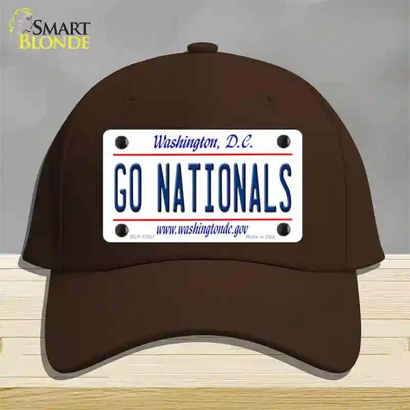 Go Nationals Novelty License Plate Hat Tag Cotton / Dark Brown