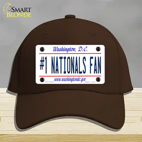 Number 1 Nationals Fan Novelty License Plate Hat Tag Cotton / Dark Brown