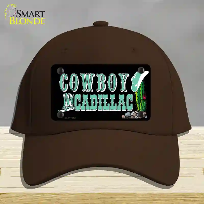 Cowboy Cadillac Novelty License Plate Hat Cotton / Dark Brown