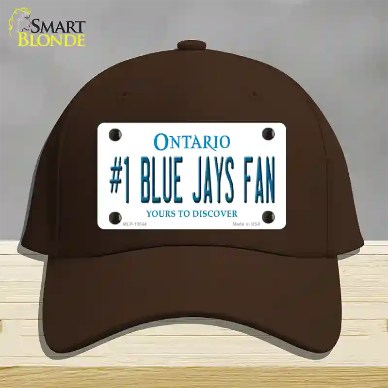 Number 1 Blue Jays Fan Novelty License Plate Hat Tag Cotton / Dark Brown