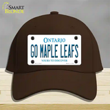 Go Maple Leafs Novelty License Plate Hat Tag Cotton / Dark Brown