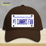 Number 1 Canucks Fan Novelty License Plate Hat Tag Cotton / Dark Brown