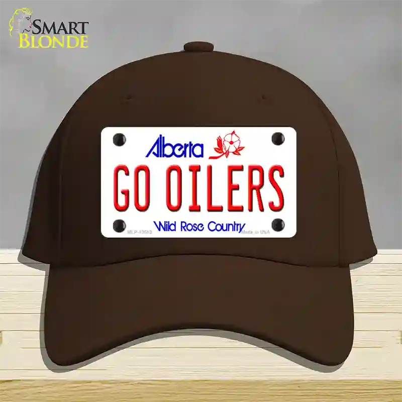 Go Oilers Novelty License Plate Hat Tag Cotton / Dark Brown