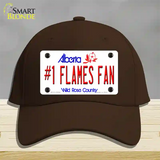 Number 1 Flames Fan Novelty License Plate Hat Tag Cotton / Dark Brown