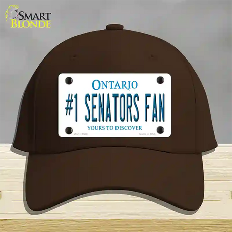 Number 1 Senators Fan Novelty License Plate Hat Tag Cotton / Dark Brown