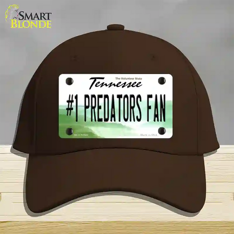 Number 1 Predators Fan Novelty License Plate Hat Tag Cotton / Dark Brown