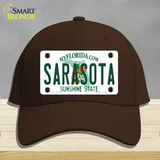 Sarasota Florida Novelty License Plate Hat Cotton / Dark Brown