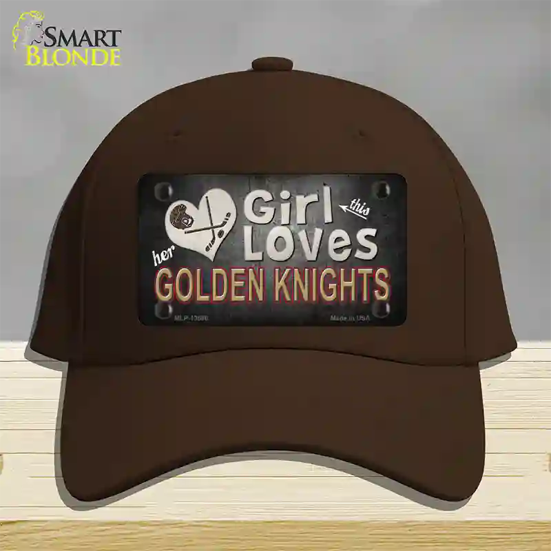 This Girl Loves Her Golden Knights Novelty License Plate Hat Tag Cotton / Dark Brown