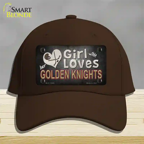 This Girl Loves Her Golden Knights Novelty License Plate Hat Tag Cotton / Dark Brown