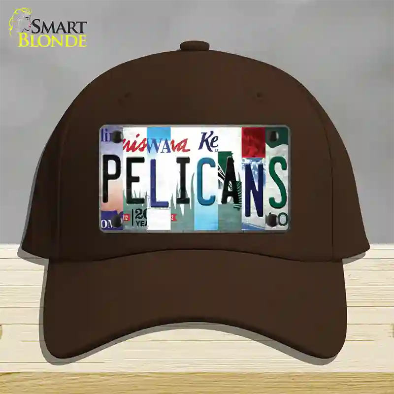 Pelicans Strip Art Novelty License Plate Hat Tag Cotton / Dark Brown