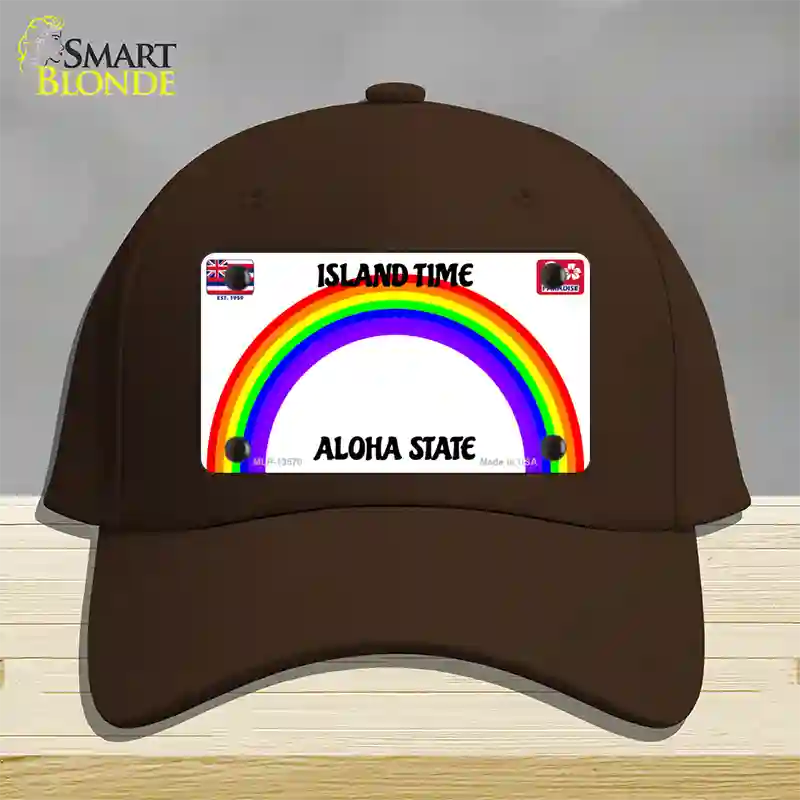 Hawaii Blank Novelty License Plate Hat Tag Cotton / Dark Brown