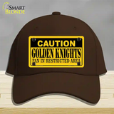 Caution Golden Knights Novelty License Plate Hat Tag Cotton / Dark Brown