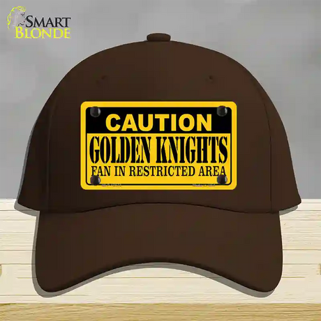 Caution Golden Knights Novelty License Plate Hat Tag Cotton / Dark Brown