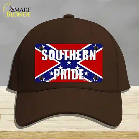 Southern Pride Confederate Novelty License Plate Hat Tag Cotton / Dark Brown