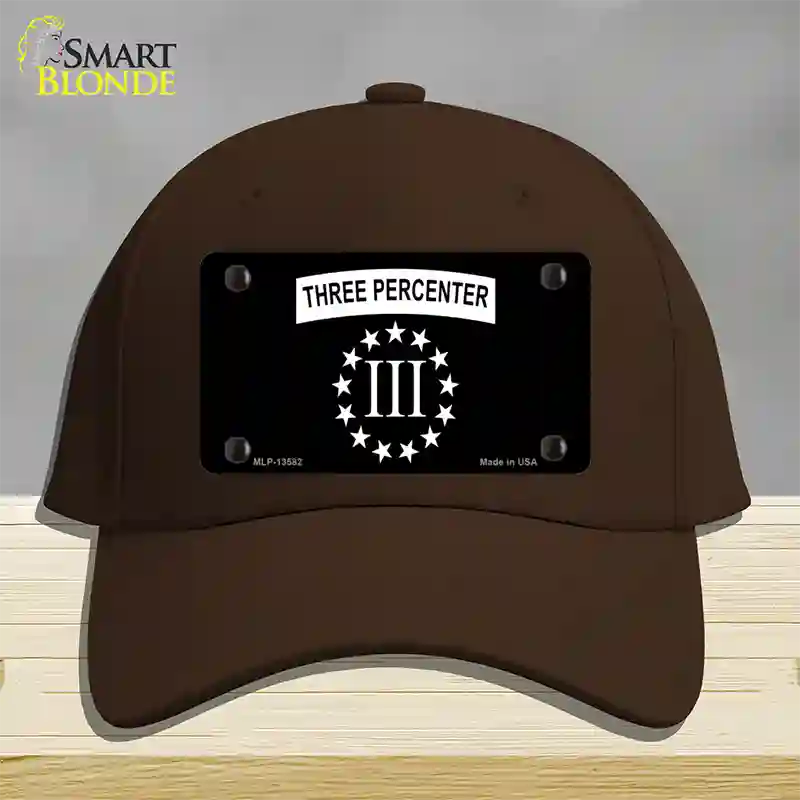 3 Percenter Ring of Stars Novelty License Plate Hat Tag Cotton / Dark Brown