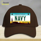 Navy Arizona Novelty License Plate Hat Tag Cotton / Dark Brown