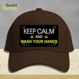 Keep Calm Wash Your Hands Novelty License Plate Hat Tag Cotton / Dark Brown