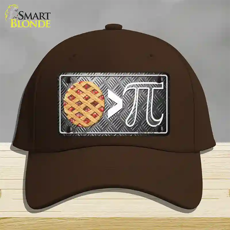 Pie Greater Than Pi Novelty License Plate Hat Tag Cotton / Dark Brown