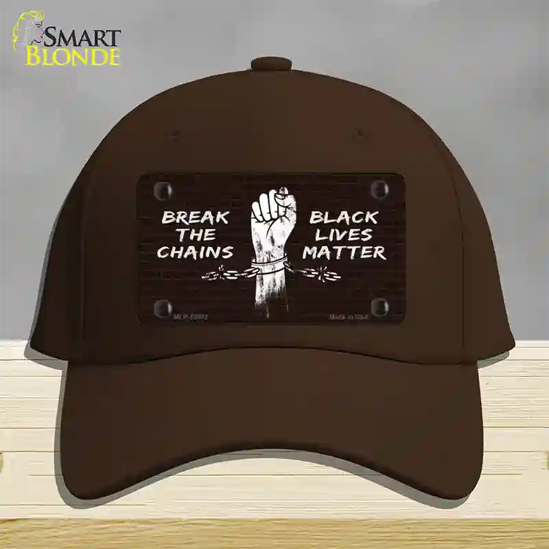 Break The Chains BLM Novelty License Plate Hat Tag Cotton / Dark Brown