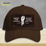 Break The Chains BLM Novelty License Plate Hat Tag Cotton / Dark Brown