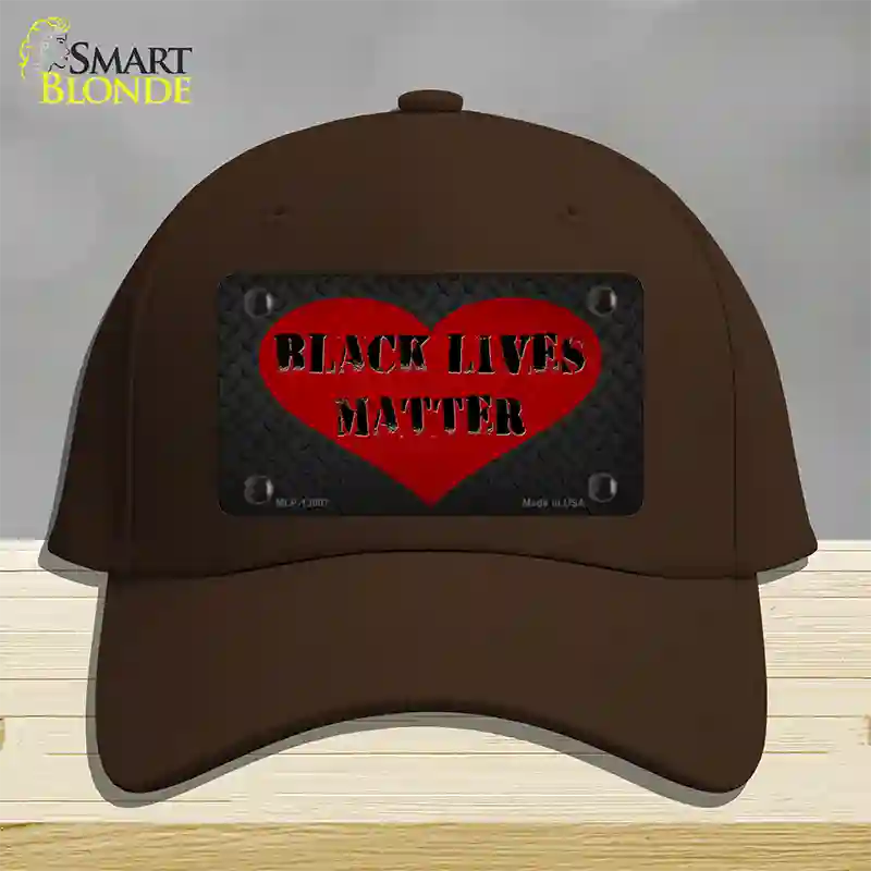 Black Lives Matter Heart Novelty License Plate Hat Tag Cotton / Dark Brown