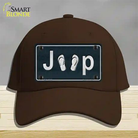 J**P Flipflop Novelty License Plate Hat Tag Cotton / Dark Brown