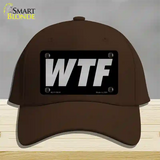 WTF Black Novelty License Plate Hat Tag Cotton / Dark Brown