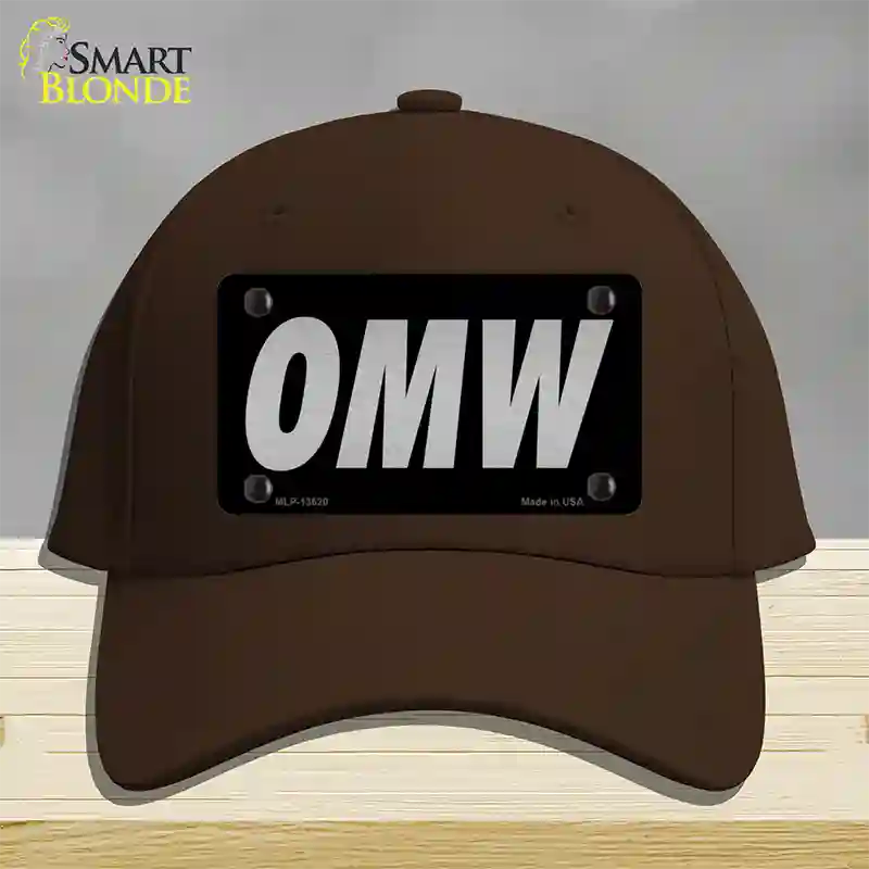 OMW Black Novelty License Plate Hat Tag Cotton / Dark Brown