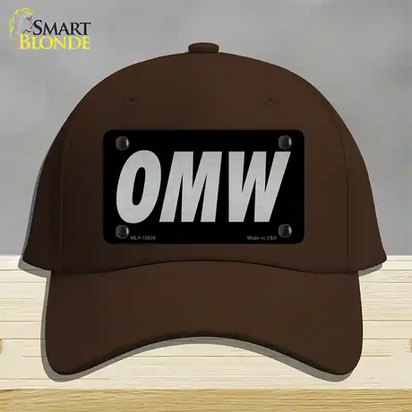 OMW Black Novelty License Plate Hat Tag Cotton / Dark Brown