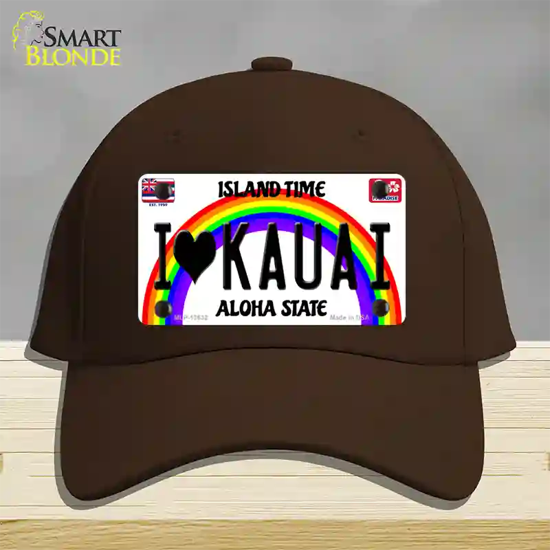 I Heart Kauai Novelty License Plate Hat Tag Cotton / Dark Brown