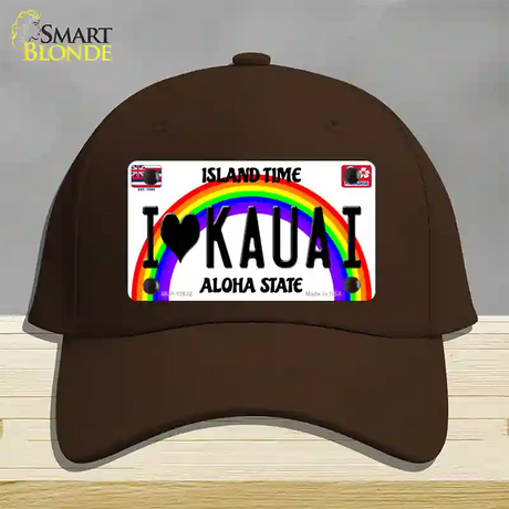 I Heart Kauai Novelty License Plate Hat Tag Cotton / Dark Brown